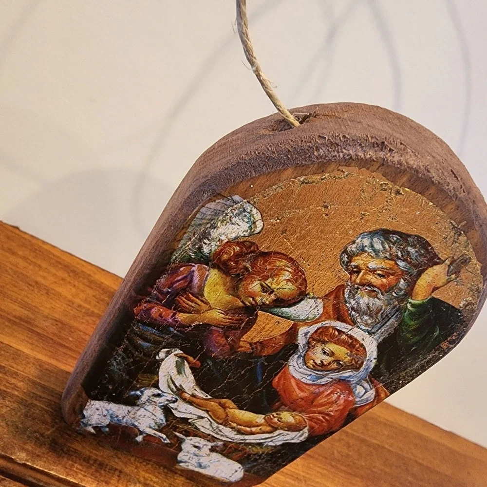 G. DeBrekht Wood Christmas Ornament The Holy Family Religious Decor Nativity EUC